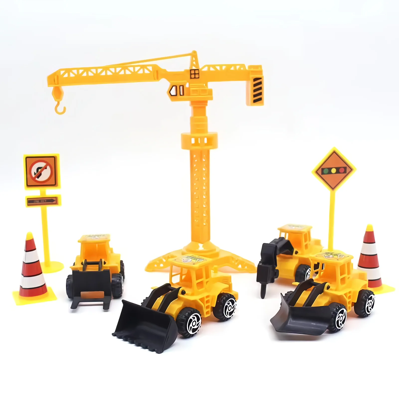 new arrival Plastic 6 Pcs Set Tractor Toy Vehicles for Boys Cake Decorating Supplies for Boys Baby Birthday Cake Party