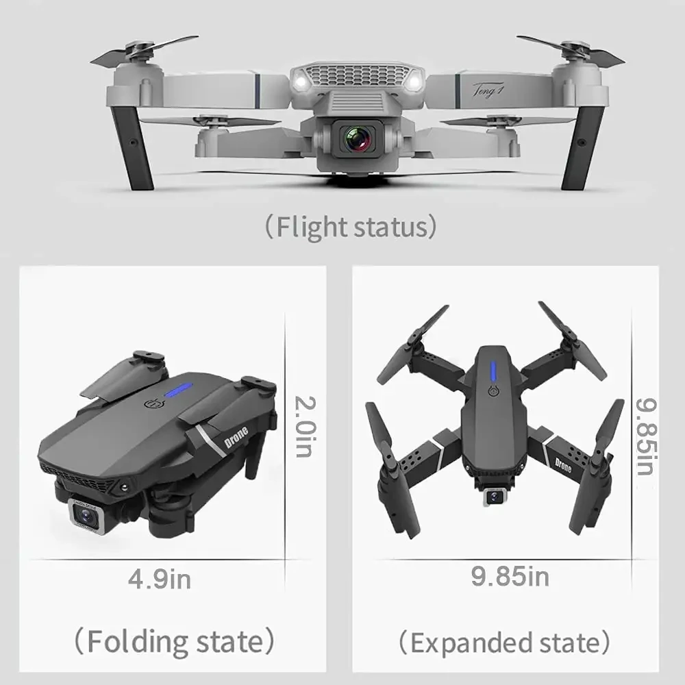 Wholesale Price Drone E88 Pro 4K UHD Dual Camera Flying Battery Long Range Portable Professional E88 E58 Drone Toy