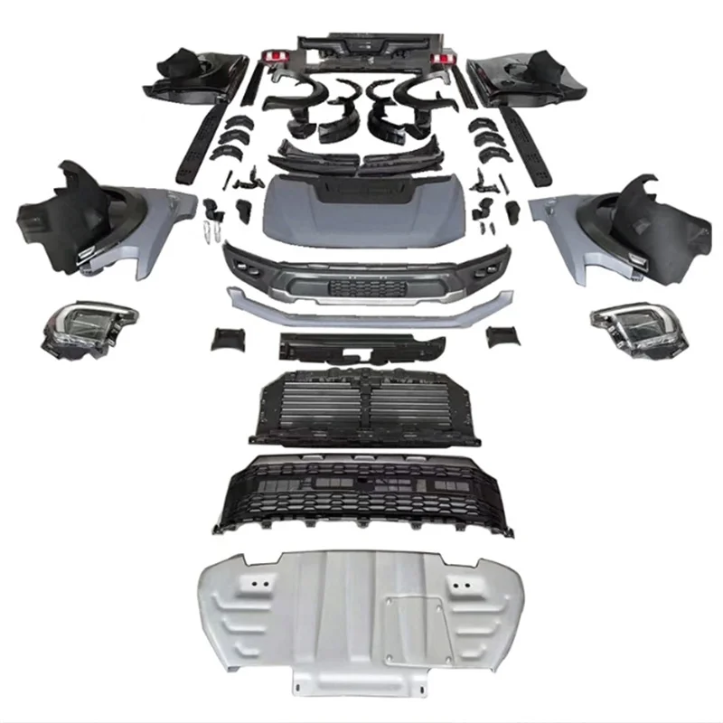 Auto Ranger Body Kit For Ford Ranger T6 T7 T8 2012-2020 Convert To 2020 F150 Raptor Look Model Car Body Kit for ford f150 grill