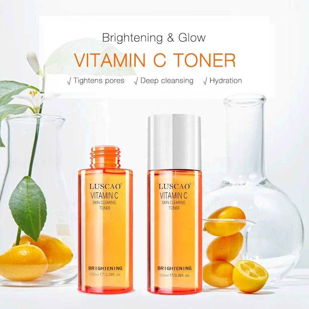 Private Label OEM Organic Rejuvenating Whitening Facial Skin Care Vitamin C Face Toner