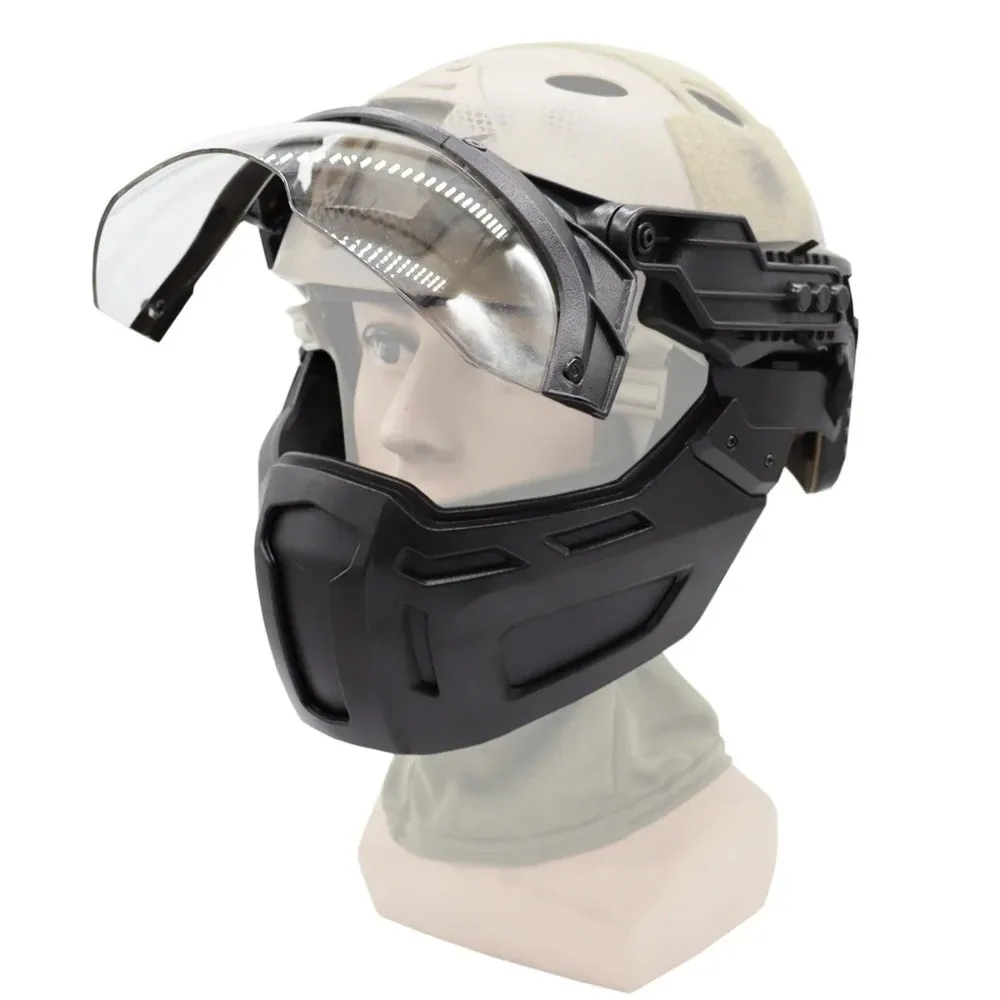 New Tactical FAST Helmet with Half Face Mask for Hunting, Airsoft CS Game and Paintball - Helmet Accessories Gear