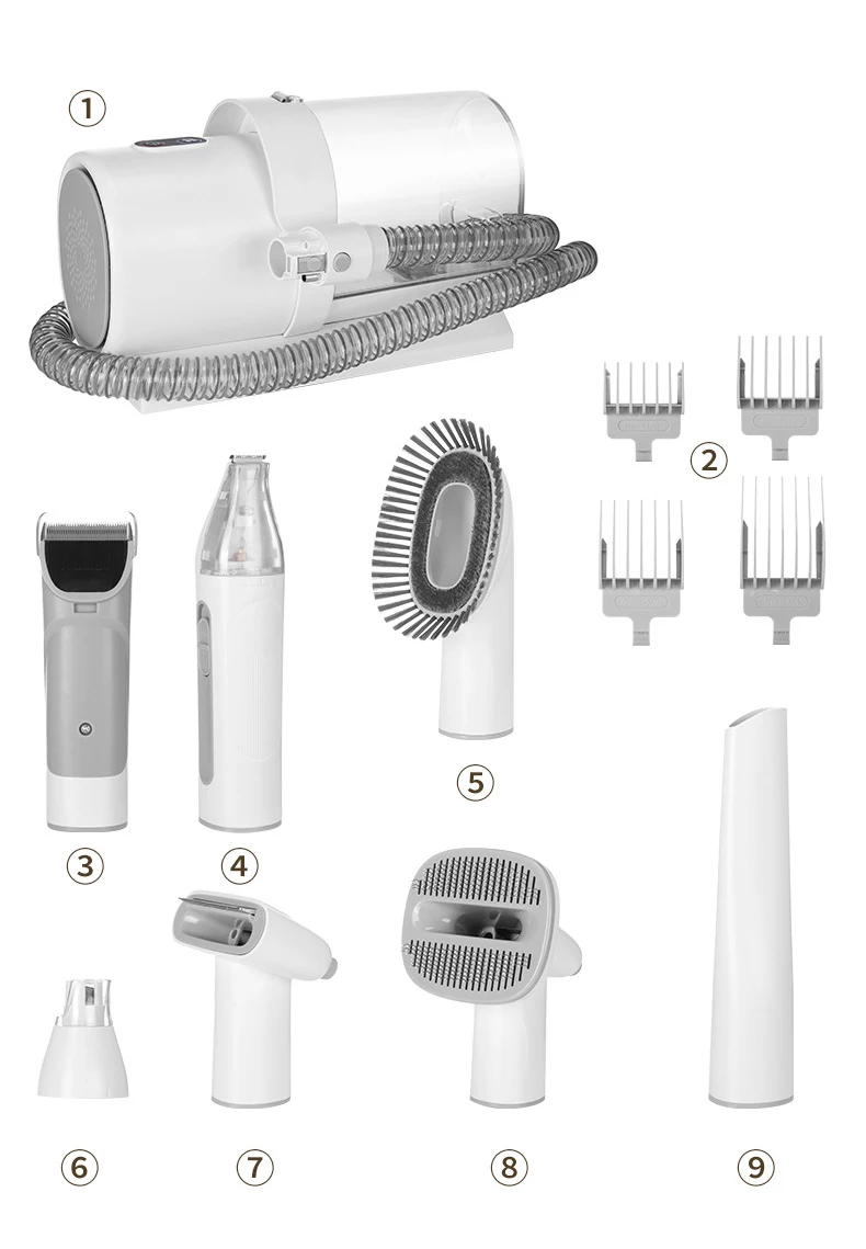 5 in 1 Professional Electric Pet Grooming Tools Fur Remover Hair Brush Clipper Set Trimmer Cleaner Vacuum For Cats Dogs