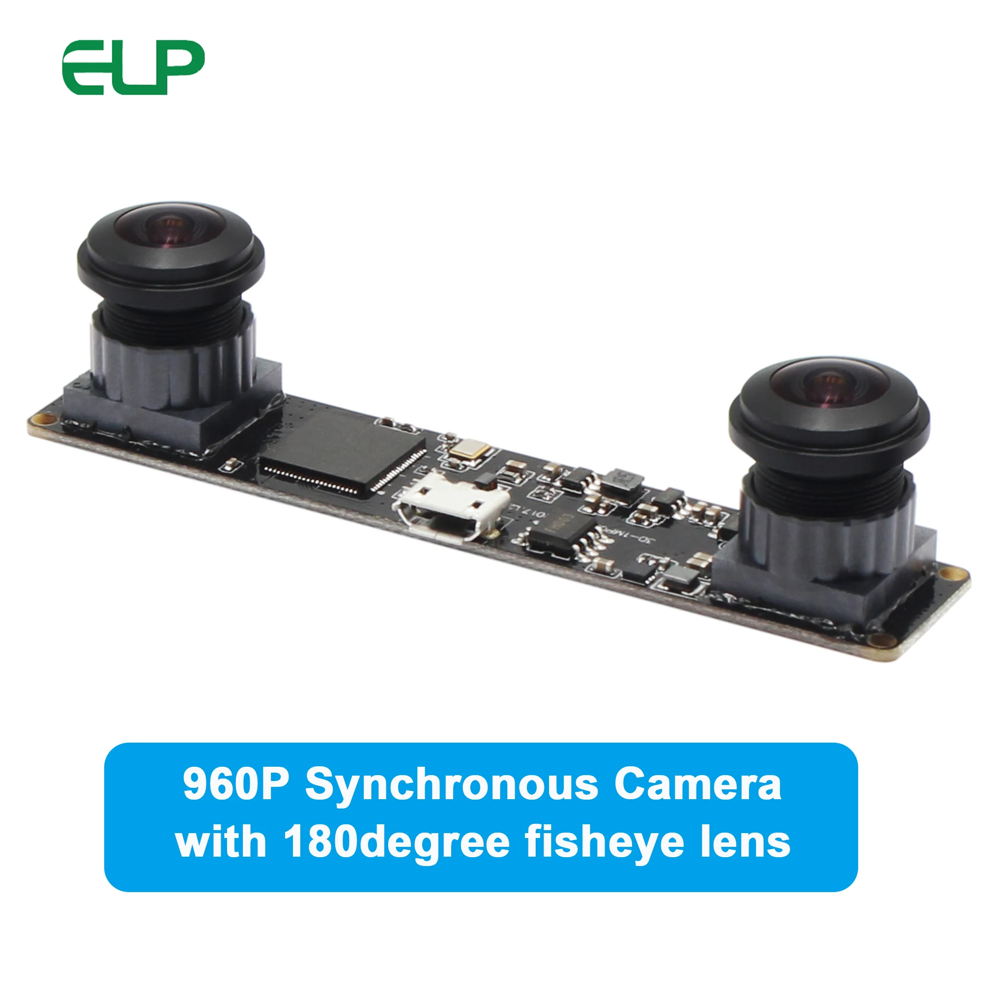 Fisheye Synchronization USB Webcam Module MJPEG 60fps 2560X960 Dual lens CMOS OV9750 3D VR Stereo Camera