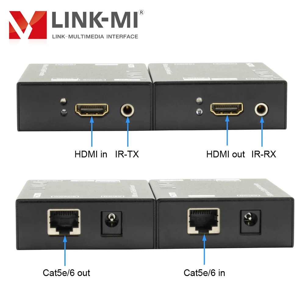 3D video FHD Video 60m HDMI IR Extender over CAT5e/6 HDMI Transmitter & Receiver with IR Control 1080P Rates up to 2.25Gbits