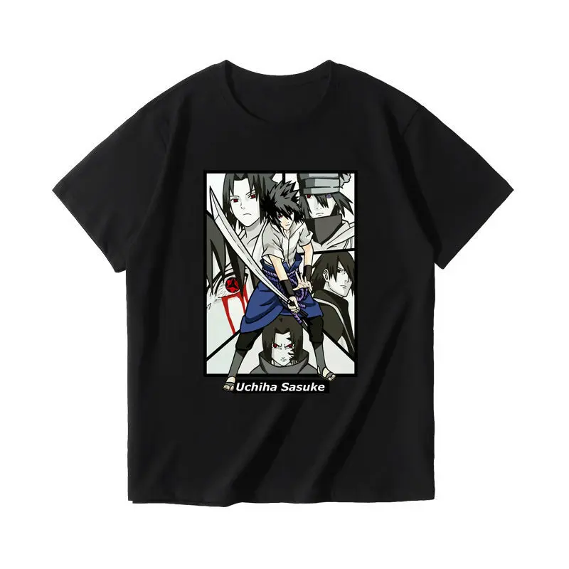 8 patterns Narutos anime 100% cotton men women black white clothes shirt Uzumaki ninja kakashi sasuke top t-shirt