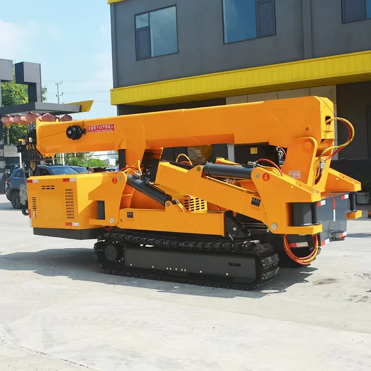P-198 New Upgraded 12 Ton Super Performance Foldable Boom Spider Crane Crawler Type Remote Control Diesel Power Spyder Crane