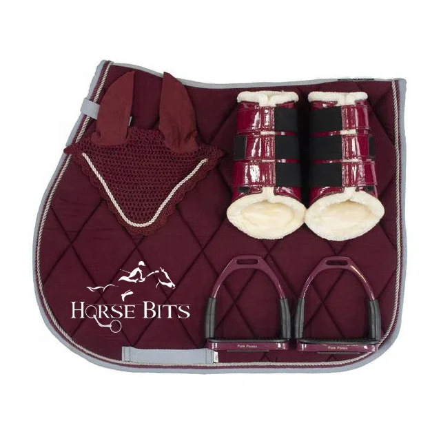  Подходящие наборы седельных подушек блестящих подходящие Burgudy/наборы для Выездки/прыжков