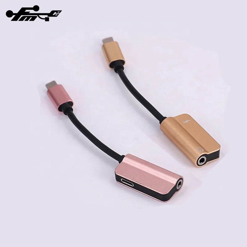 3.5mm AUX 8Pin Audio Charger For iPhone Headphone Jack Adapter