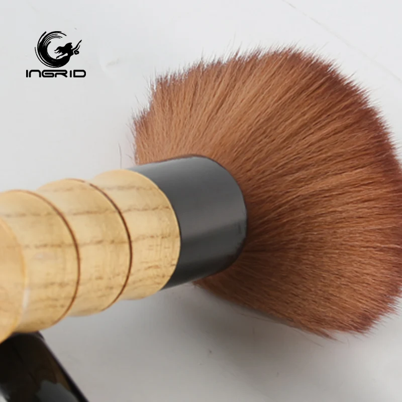 Wholesale Hairdresser Shaving Brush Synthetic Soft Neck Duster Wood