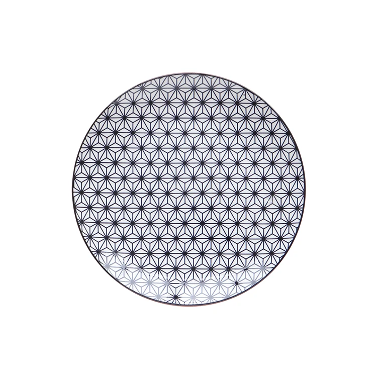 Modern 7.5inch under Glazed Porcelain Plate Sustainable Ceramic Charger with Couple Shape for Food or Party