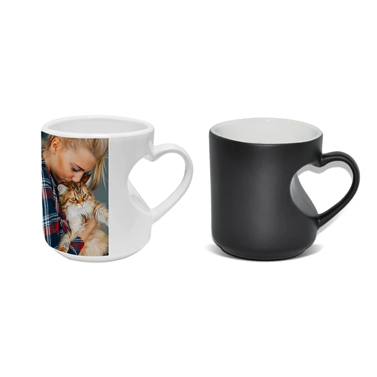 Hot sale ceramic 11oz black sublimation coated heat press mug