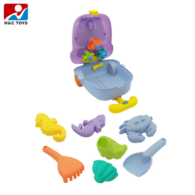 Outdoor kids trolley box set seaside play sand & water tool toys beach toy set