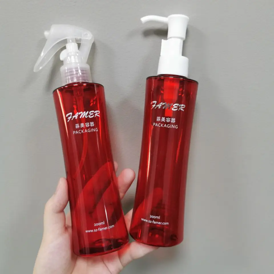 Salon Shampoo Pump bottle skin cosmetic plastic bottle packaging continuous spray water plastic bottles