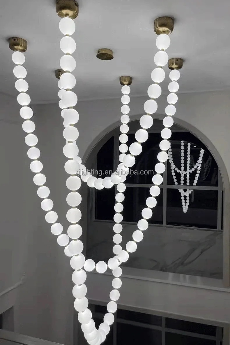 Ceiling Lights Hanging Lamp Lighting Led Decorative Pendant Light Chandelier for Stairs French Chain Style Modern Living Room 20