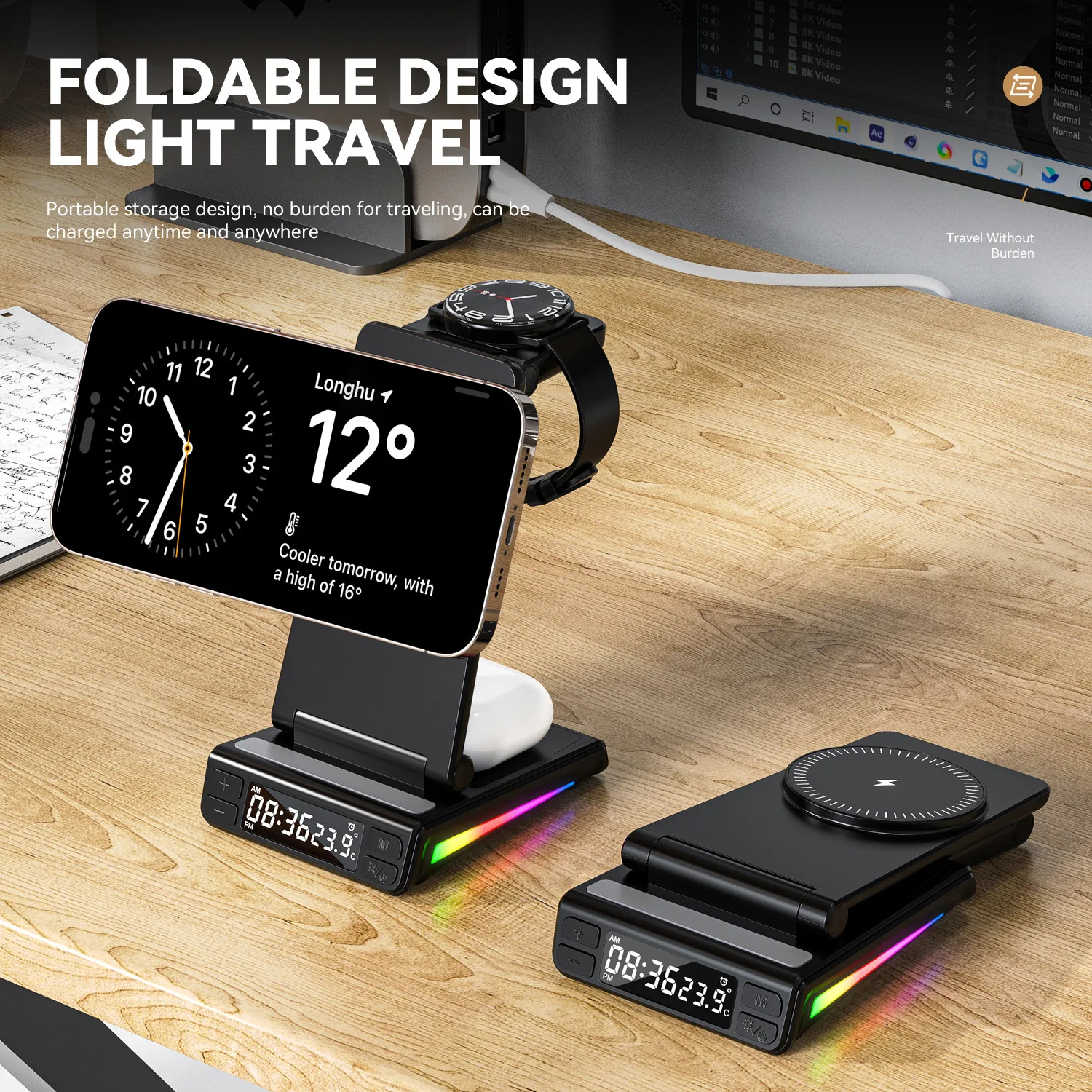 Multifunctional 5-in-1 Wireless Charger for Phone, Earphone and Watch