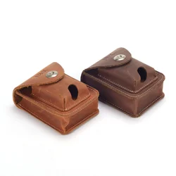 Crazy Horse Leather 20pcs Cigarette Case Genuine Leather Cigarette Cover With Pouch Lighter Holder for Gifts