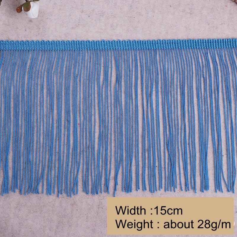 15cm Satin Colorful Polyester Dance Skirt Dress Tassel Fringe Trim