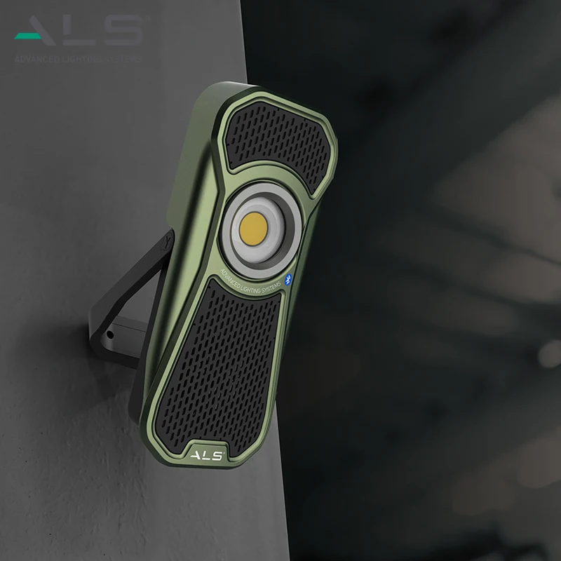 ALS 600lm воспроизведение музыки алюминиевый сплав перезаряжаемый свет COB светодиодный Аудио свет развлекательное рабочее освещение