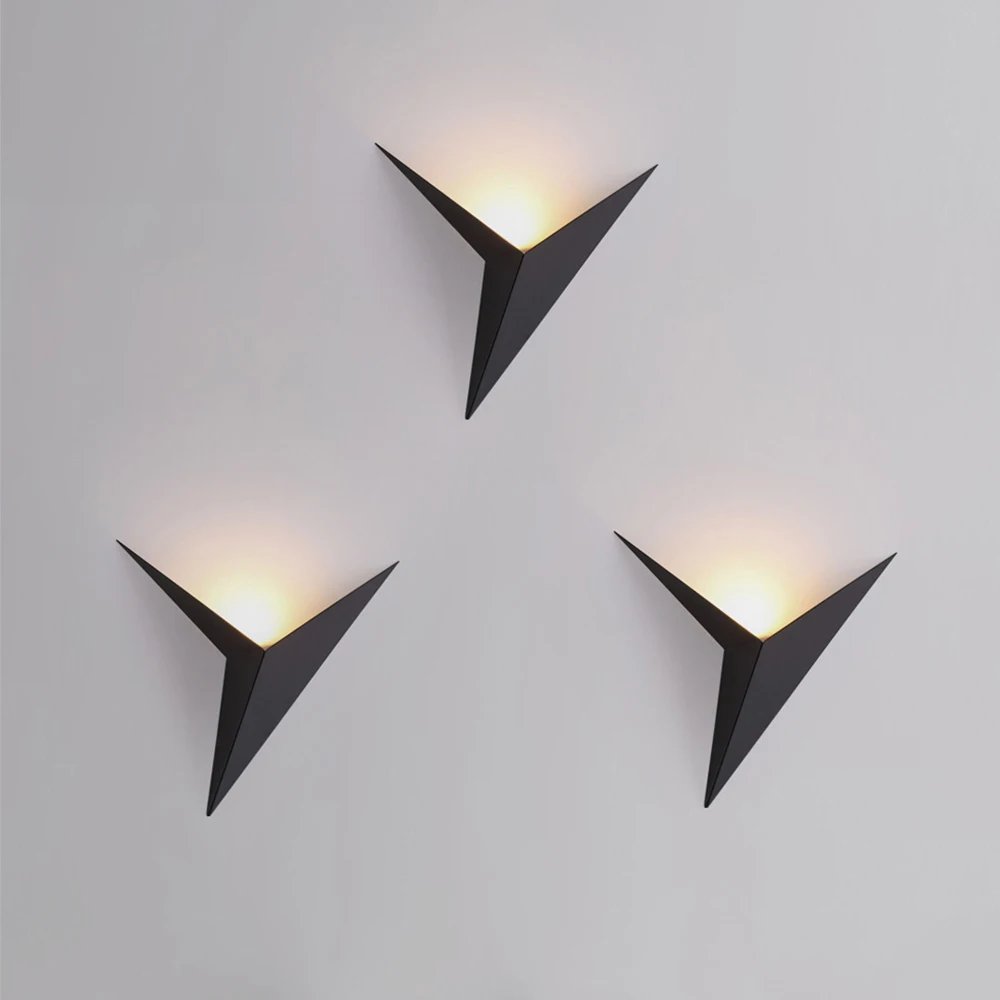 
Modern minimalist triangle shape LED Wall Lamps Nordic style Indoor Wall Lamps Living Room Lights 3W AC85-265V Simple Lighting 