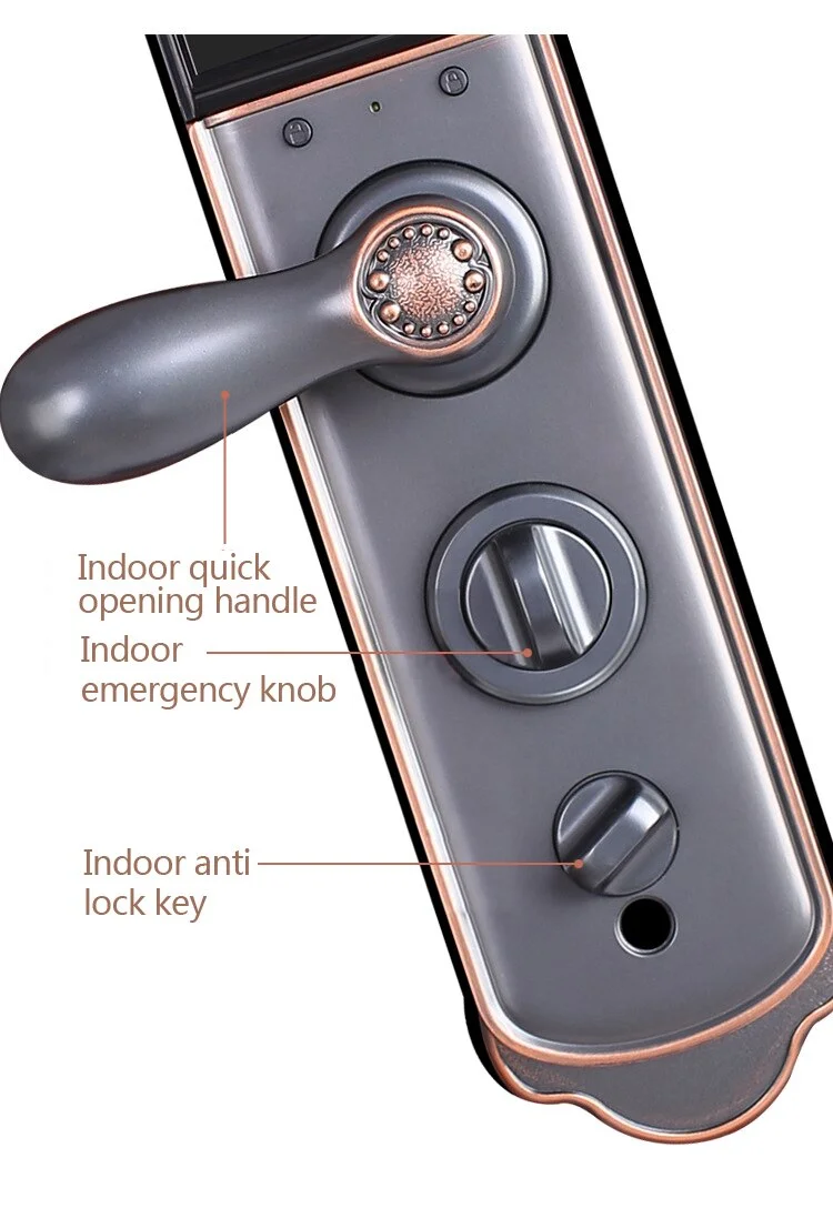 Luxury European villa entry door household intelligent electronic password fingerprint Tuya Camera 6068 mortise door lock