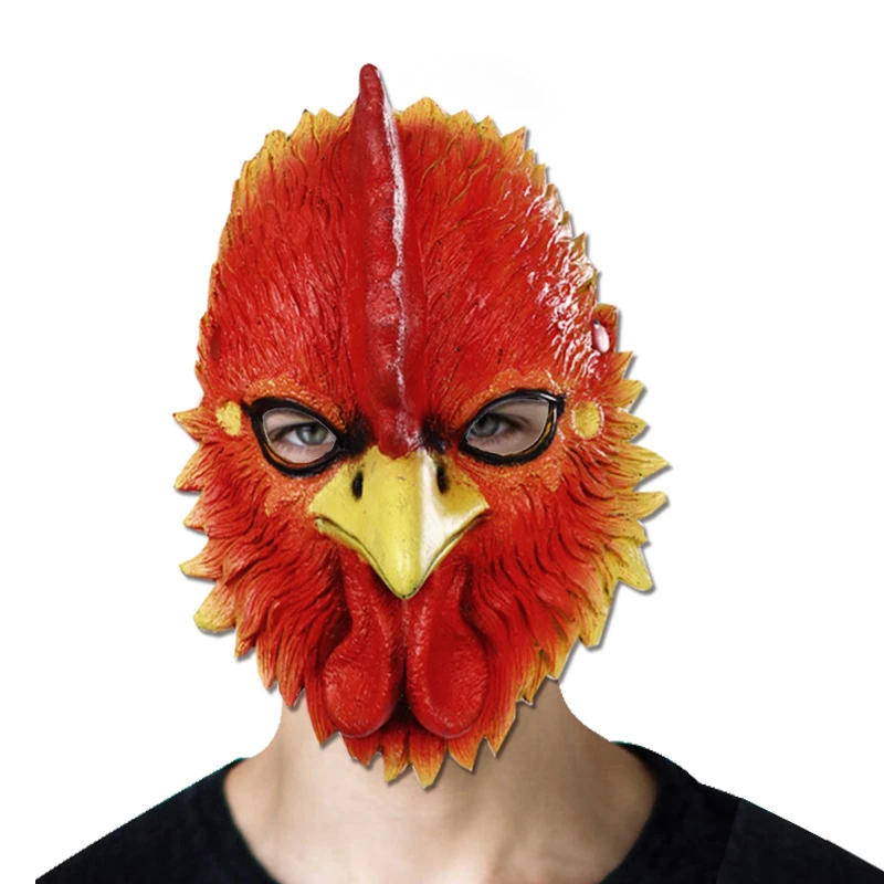 Popular new chicken head mask for Halloween Carnival Rooster animal head mask wedding party masks sets