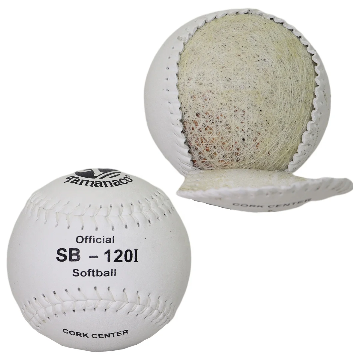 12inch white split leather softball ball cork core Slow Pitch Softball for training  Tamanaco SB-120I Softball balls