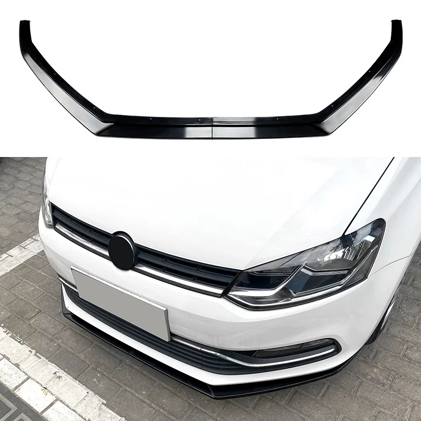 Suitable for Volkswagen Polo 6R 6C 2009-2017 Polo front bumper front shovel front lip exterior decoration modification