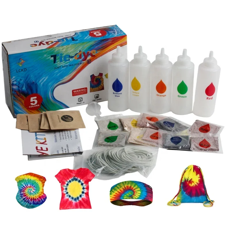 Non-toxic and pollution-free 5-color tie-dye kit children-friendly multi-color Diy clothing fabric dye tie-dye suit