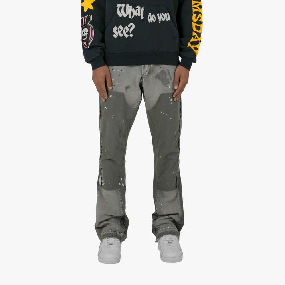 Men Jeans Wide Leg Straight Baggy Jeans Streetwear Skateboard Hip Hop Neutral Trousers Cargo  Carpenter flare stacked denim jean