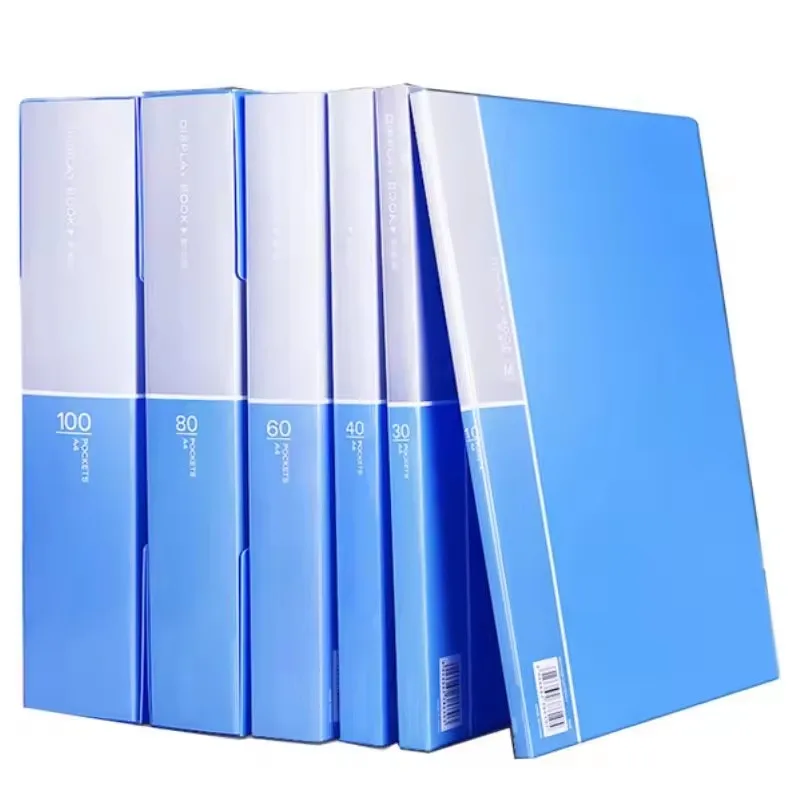 A4 Solid Polypropylene Presentation Book 40 Transparent Pockets Translucent Cover Display Folder Document Project 40-Pocket Book