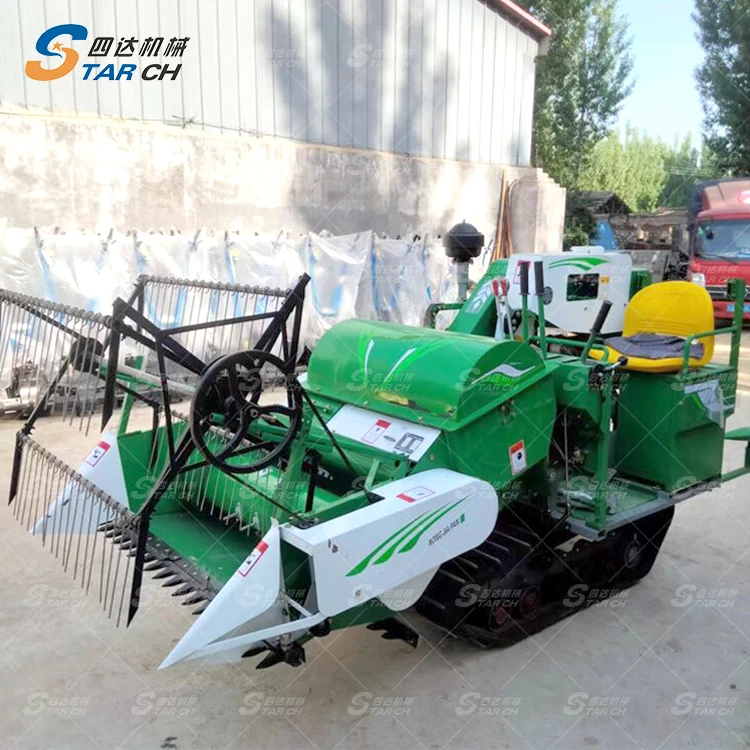Barley Small Mini Manual Full Feeding Paddy China Agriculture mini rice combine harvester price in ghana