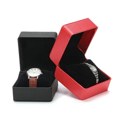 Custom Logo Gift Display Oem Packaging Storage Luxury Black Rigid Cardboard Paper Watch Box Cases -