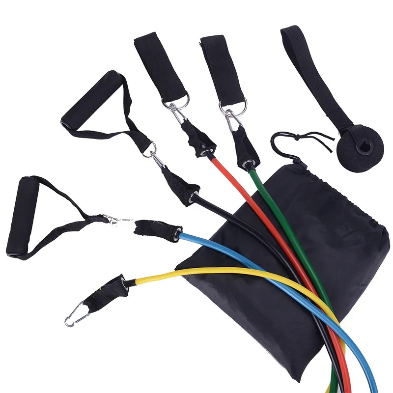 Cheap Nature Latex 11pcs Fitness Tube Resistance Expander Training  Bands