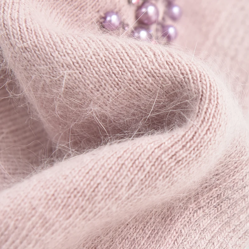 Knit Cashmere Wool Beret Beanie for Women Fashion French Wool Beret Hats with Decoration Custom Elegant Winter Hats