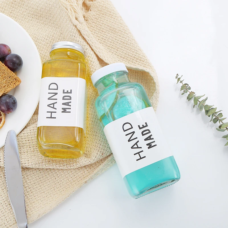
Wholesale Recyclable Square 12Oz Juicing Glass Bottles Juice 16Oz Beverage Screw Cap Tea Packaging Glass Bottle Juice 250Ml 