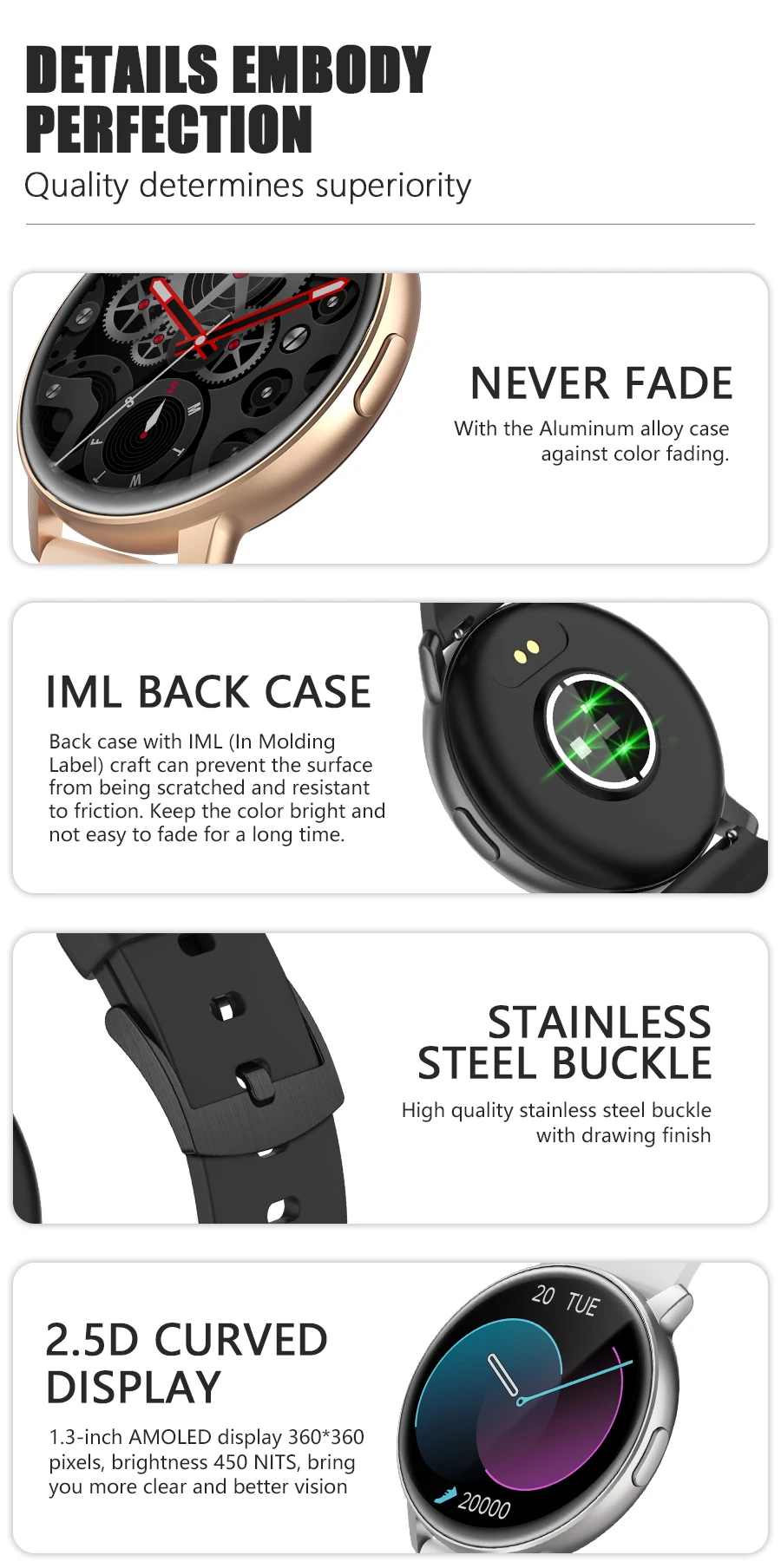 Valdus S35p Smart Watch Bt Music Calling Reminder Push Message Heart Rate Tracker Montre Intelligente Fashion Smart Watch