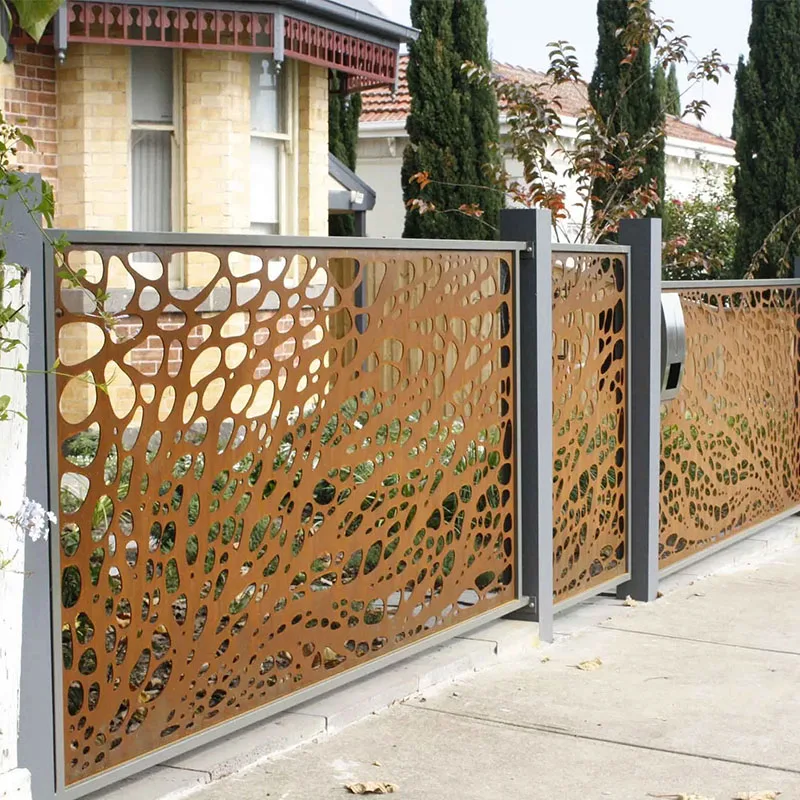 Aluminum powder coating decorative laser cut panels laser cut screengrille modern aluminum  privacy fence louver stairs fence