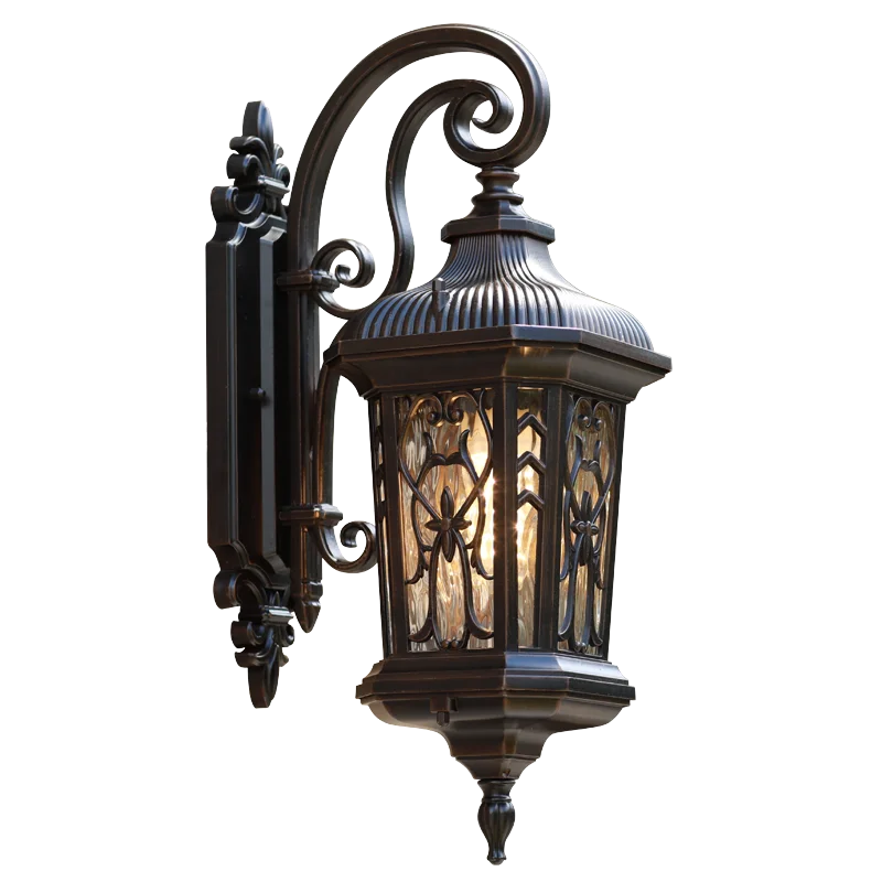 Classic Aluminium Garden Outdoor Wall Lamp Antique Clear Glass Contemporary European LED PC Aluminum Customized E27lamp Holder
