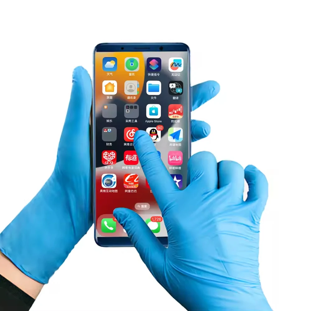 Hot Selling Thick Nitrile Gloves Food Grade Latex Rubber Gloves Medical Surgical Examination Medical Pure Nitrile Glove