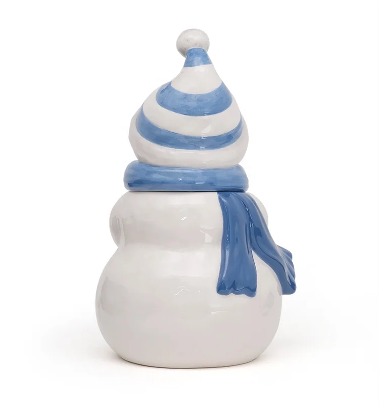 Wholesale Christmas holiday kitchen coffee tea cookie gift ceramic canister jar with 3D handpainting design