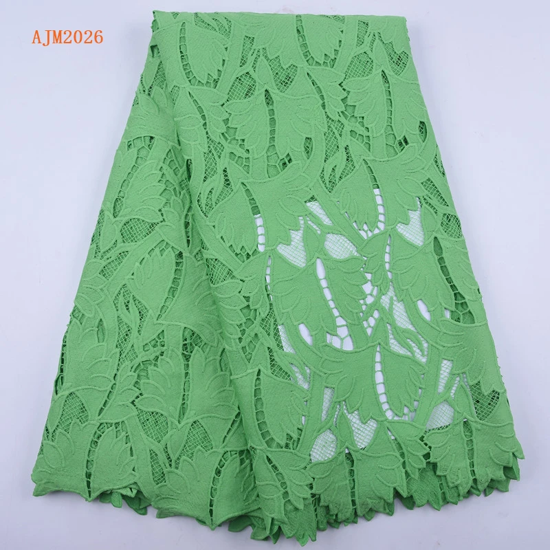 
Handmade Nigeria Guipure Lace Fabric 2021 African Cord Lace for Wedding Dress Pure White Embroidery Mesh French Lace 2026 