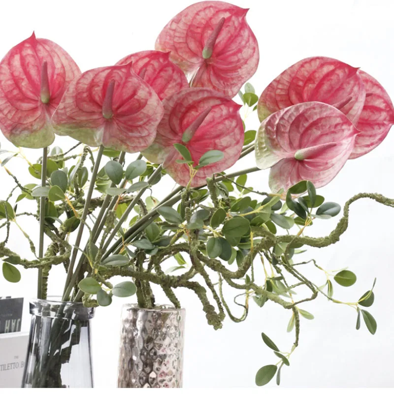 E-277 Wholesale wedding light pink Rose Flowers Hydrangea Fake Latex White Flowers Faux Roses floral flowers for party decor