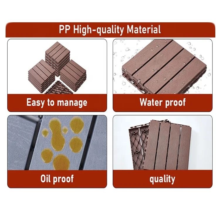 Plastic Deck Tile Balcony Terrace Garden Patio Flooring Interlocking Decking floor