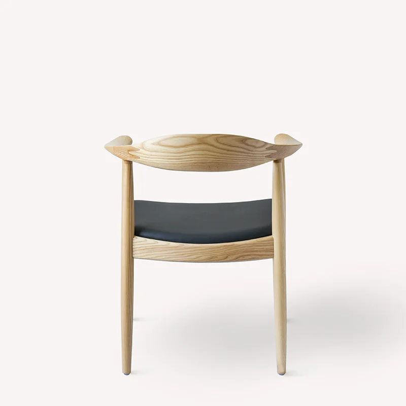 leisure ash wood dining chair Hans Wegner the chair Kennedy walnut leather dining chair