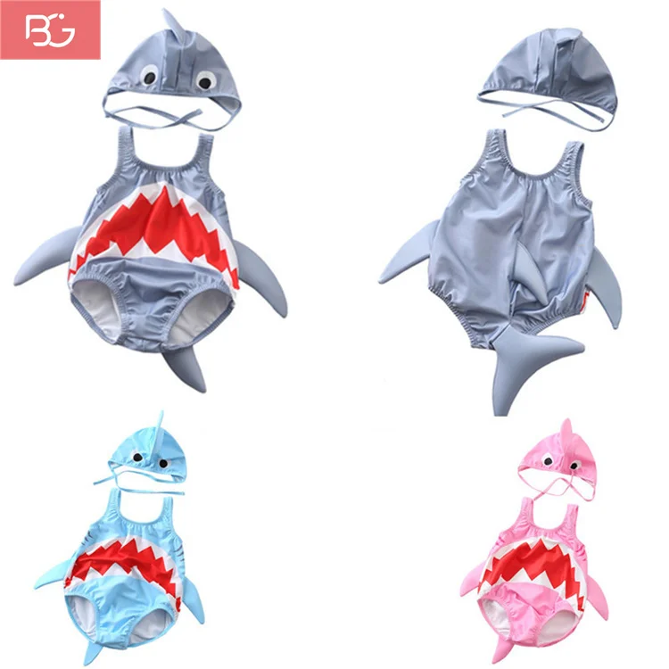 B&G Kids One Piece Printed Swimsuit Girls Shark pattern child Swimwear For kids bikini for girls RTS