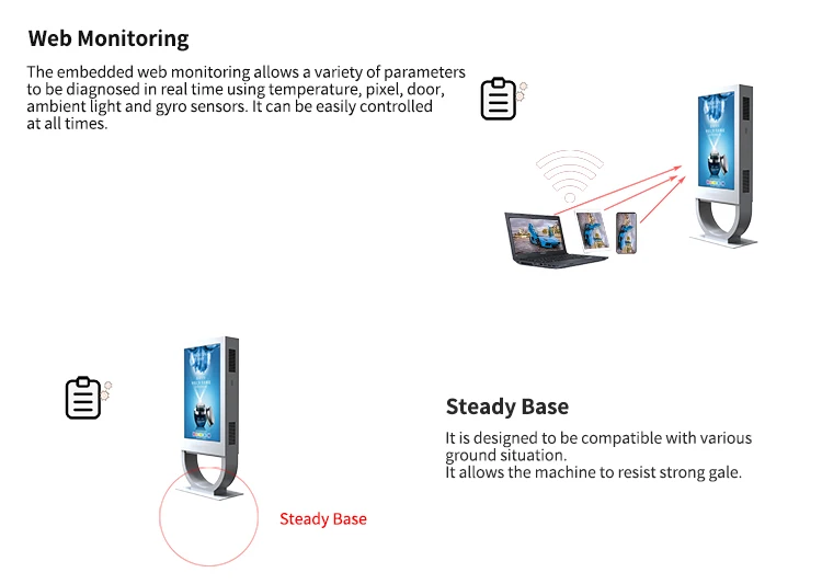 60 Inch TFT LCD tv Solar Charging Monitor Outdoor Display Digital Signage with Waste Container