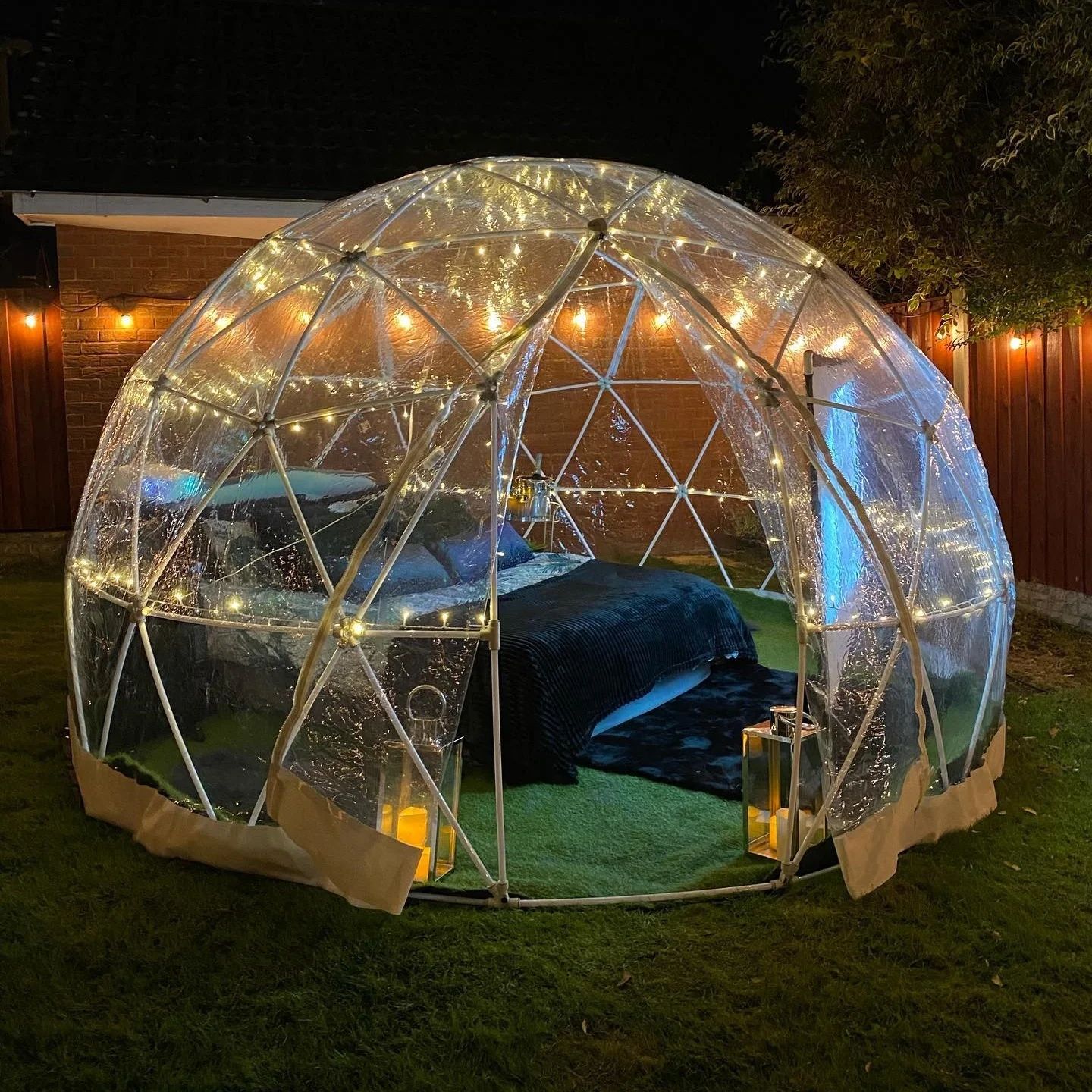 Waterproof Outdoor Transparent 6-8 Person Geodesic Dome Tent Small Pvc Clear Plastic Garden Igloo Dome Tents