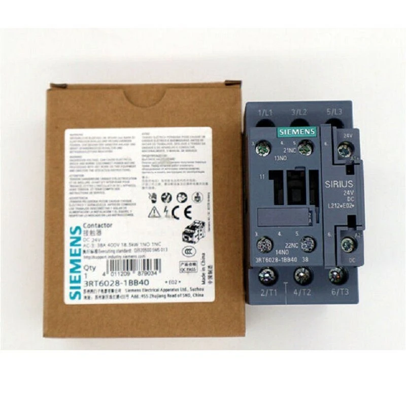 Новый Sie-Mens-3rt6028-1bb40 контактор-DC 24VAC-3-18.5kw 400V-Aux Contacts-1no + 1nc 3-полюсный Size-S0 винт-терминал хорошая цена