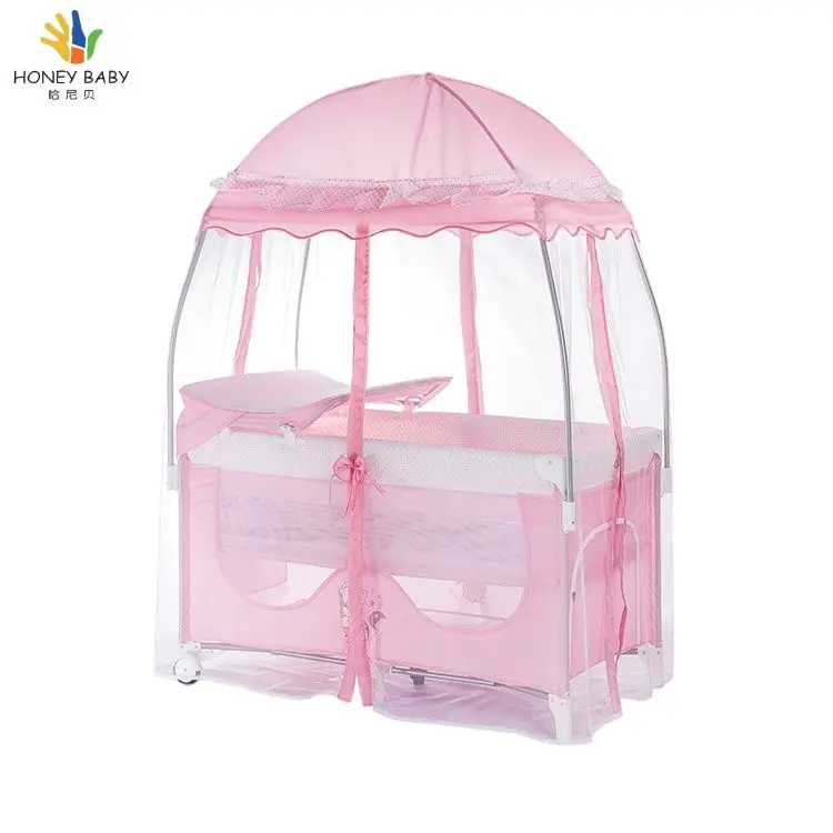 Decoration Portable Mobile Multifunctional Baby Safety Fence Playpen Bed Crib Travel Cot