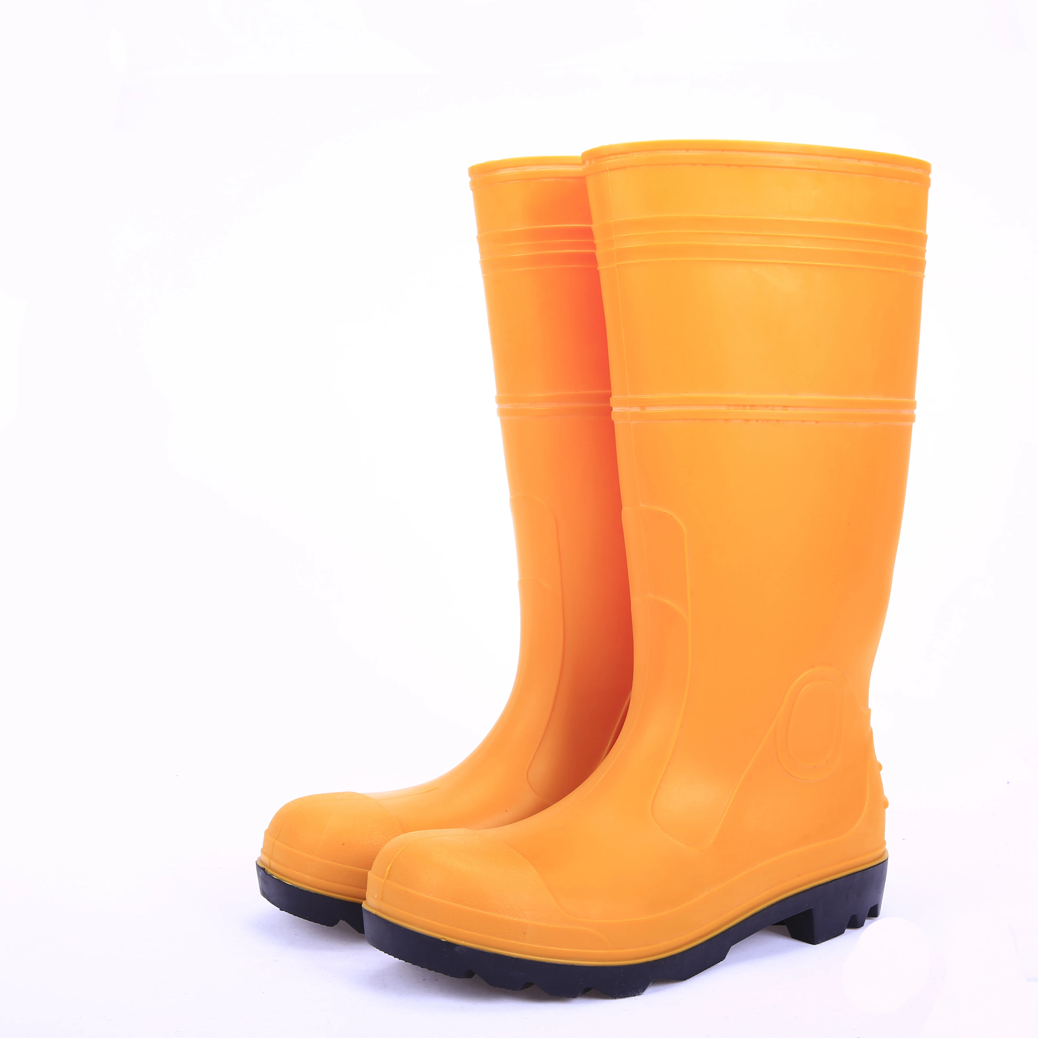 china cheap factory  safety gumboots men wellington rain boots worker shoes steel toe cap steel sole waterproof boots